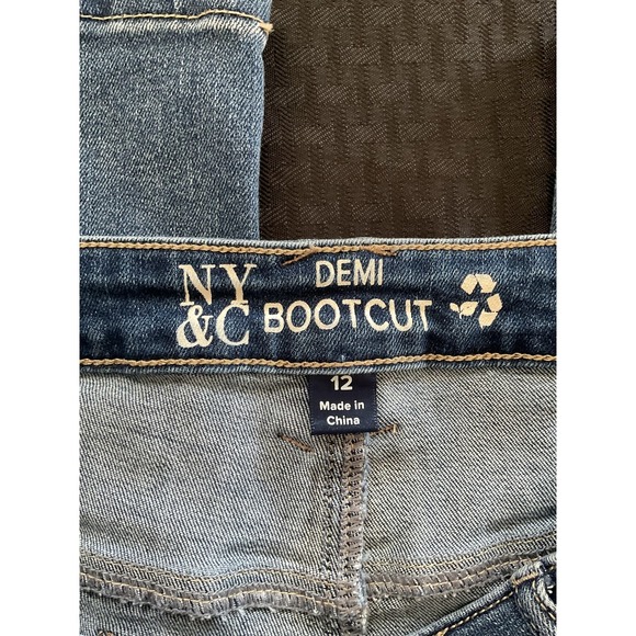 2 pk NY&C Jeans Womens 12 Blue Demi Bootcut Stretch Mid Rise Denim Classic Style - Picture 3 of 11